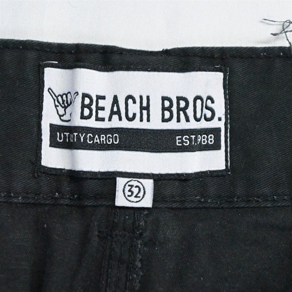 Beach‎ Bros 32 x 9" Black Utility Cargo Shorts - Picture 3 of 7